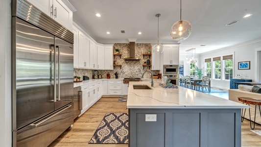 The large kitchen includes sub-zero appliances!