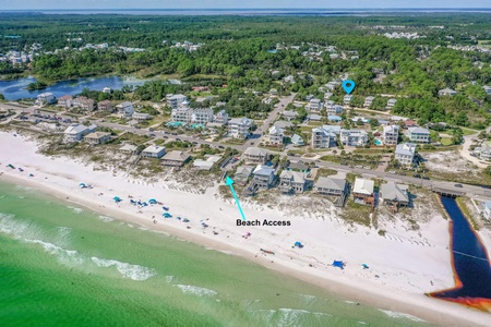 An easy walk or golf cart ride to the beach!