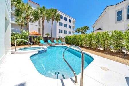 Enjoy the secluded and private heated pool and hot tub!