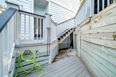 An outdoor shower for easy rinse-off after amazing beach days!