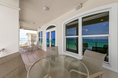 The shaded and breezy balcony is great for relaxing!