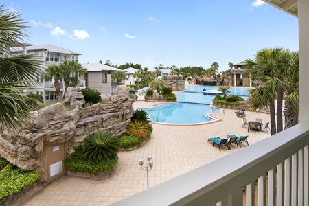 A wonderful pool and patio view from the master bedroom!