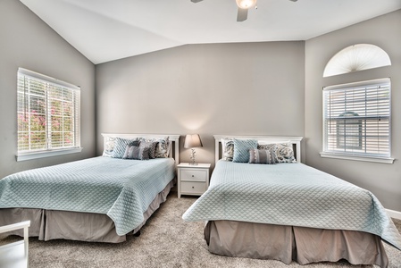 The double-queen room includes a private bathroom!