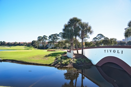 On the golf course, steps from the pool, a short golf cart ride to the beach!