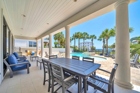 Lounge and snack on the wonderfully shaded pool patio!