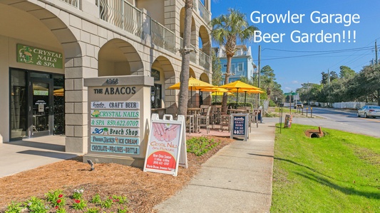 The beer garden at nearby Gulf Place!