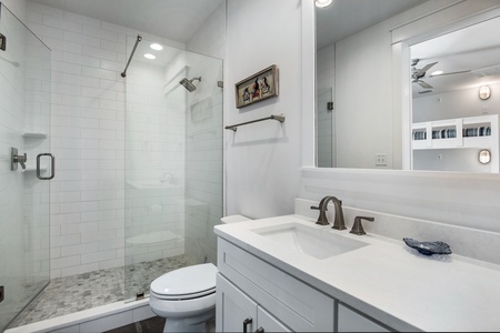 Guests in the bunk room will enjoy the walk-in shower as well!