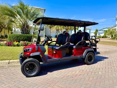 Golf cart transportation available for easy navigation around the resort community and nearby attractions.