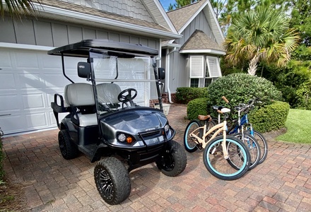 Your reservation includes a golf cart and 2 bikes for your enjoyment!
