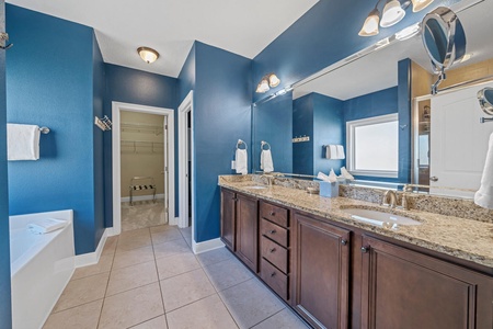 The large master bathroom with walk-in closet!