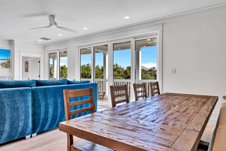 The large, family-style dining table!