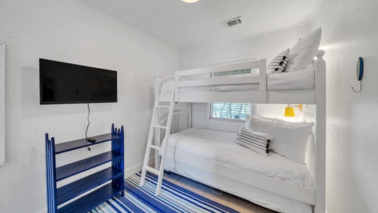 Let the kids shack-up for their own movie night in the bunk room!