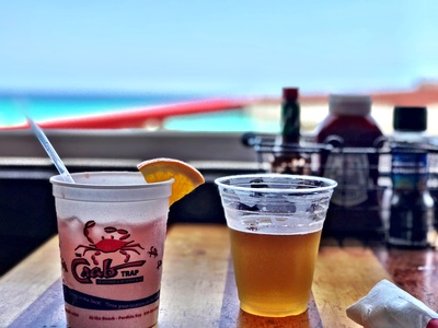 The famous "Crab Trap" restaurant is right down the beach road!