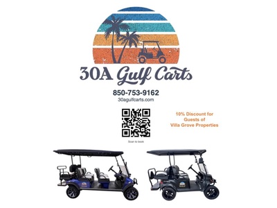 Rental Golf Cart Available - Mention Villa Grove Properties for 10% Discount!