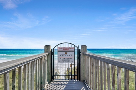 You'll love the private, gated beach at Lucy in Vizcaya!