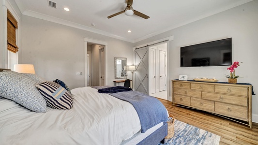 The upstairs master includes a king bed and large private bathroom!