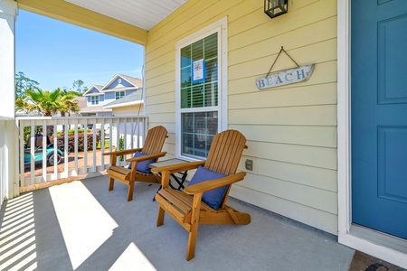 Relax on the shaded porches!