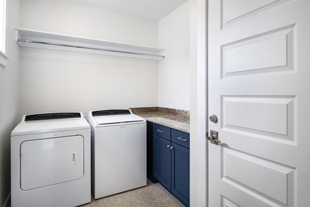 A convenient full-size laundry room!