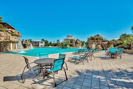 The amazing neighborhood pool with multiple waterfalls and grottos!