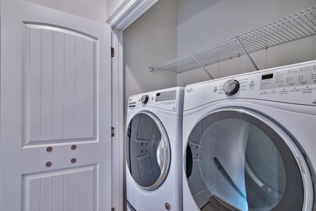 The laundry closet is well equipped for your convenience!
