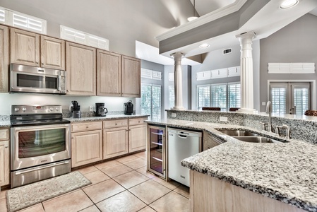 The kitchen is fully stocked and ready for great family meals!