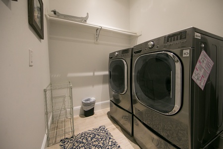 The 3rd floor offers a large laundry (with 2nd refrigerator, not shown)!