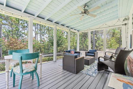 Relax on the screened porch and enjoy the shade and breeze!!