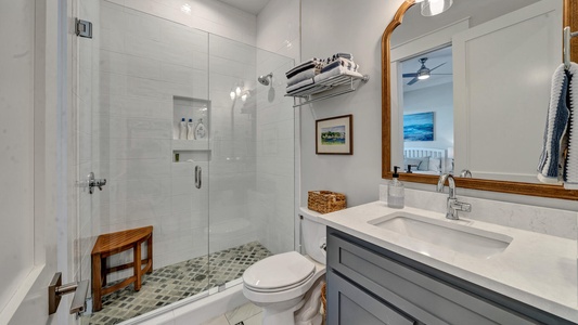 The downstairs king with private bathroom!