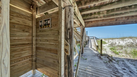 Enjoy an enclosed outdoor shower in the shade!