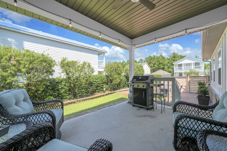 Relax in your covered patio with garden views, perfect for morning coffee or grilling out on warm summer evenings.