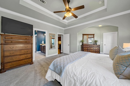 Master bedroom includes king bed and private bathroom!