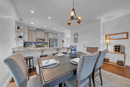 The dining table and kitchen island offer plentiful seating!