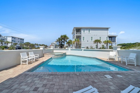 Splash into your beach-side private heated pool & hot tub!