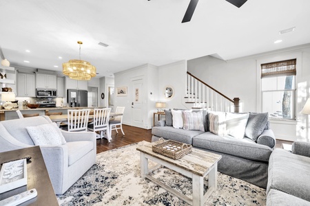 Relax in your bright, open-concept living space with plush seating and a gourmet kitchen just steps away for memorable gatherings.