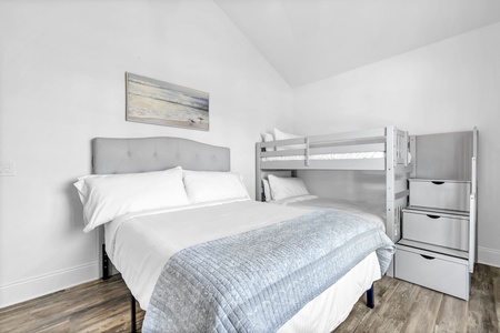 The family suite includes a queen-size bed and twin bunk bed!