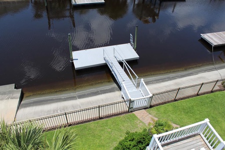 Private Dock With Flip Up Ladder