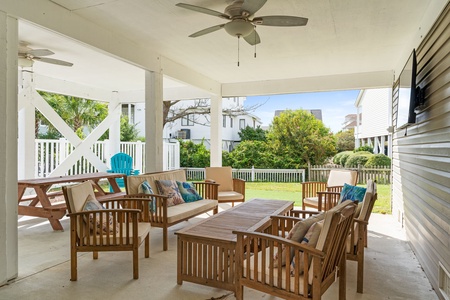 ground level sitting area