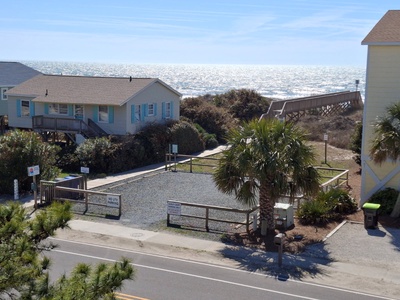View from upper deck - beach access - golf cart parking