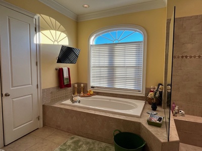 master bath first level jacuzzi tub and shower a