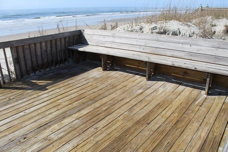 Bench at End of Walkway to Beach