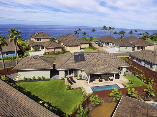 Aerial view of the home