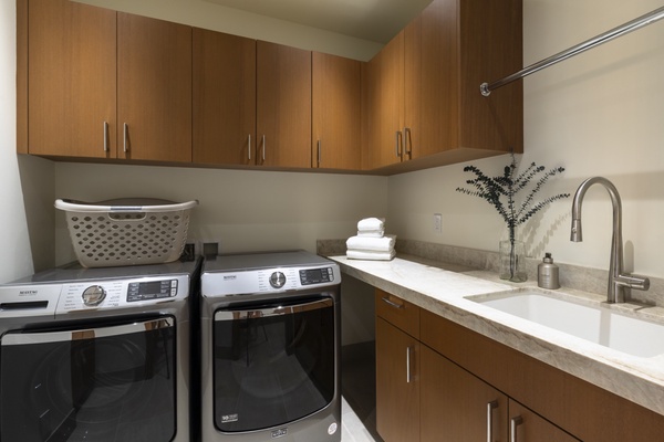 Plenty of storage and a washer/dryer in the laundry room.