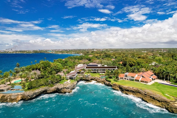 Breathtaking aerial view of Villa Farallon at Casa de Campo.