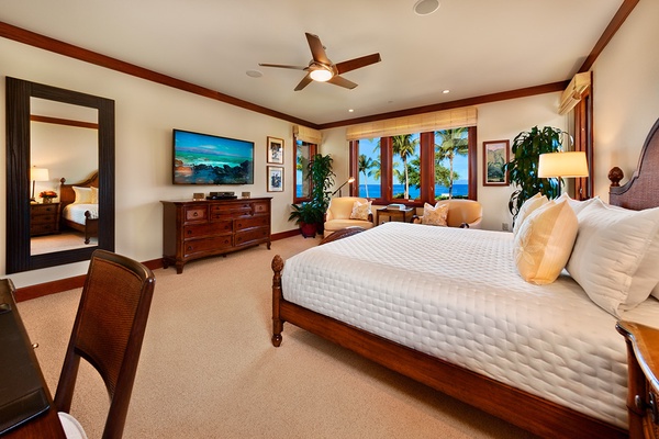 A201 Royal Ilima - The Ocean Front and Beach Front View Primary Bedroom Suite...