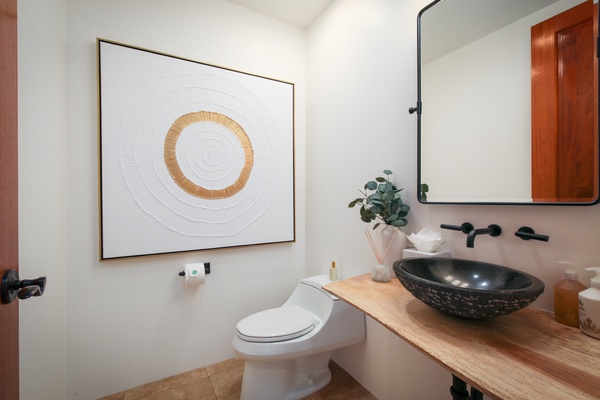 Powder room off the great room.