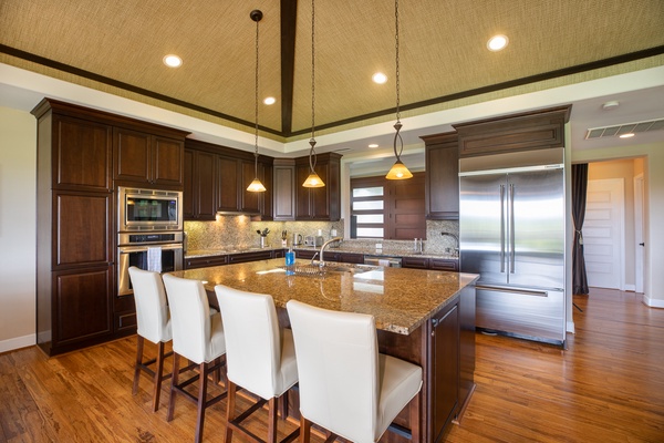 Kitchen with additional seating at the isle