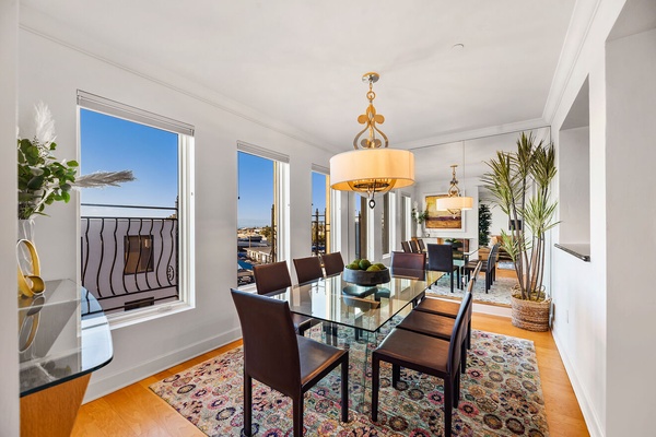 Beautiful dining space with a view