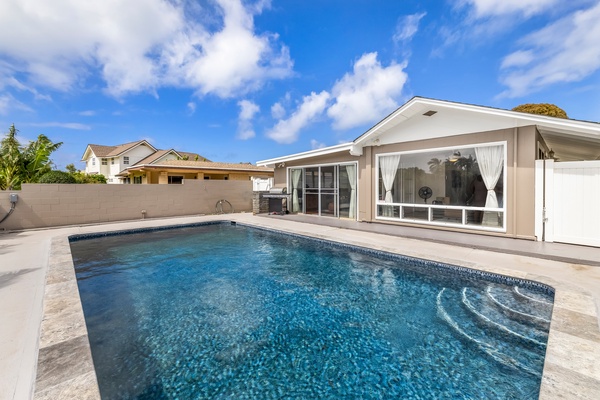 Enjoy the private pool with crystal clear water.