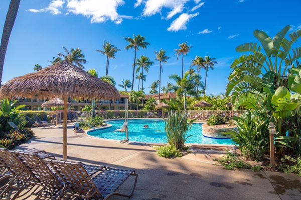 One of two heated pools