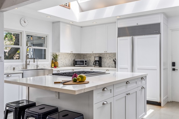 Newly remodeled kitchen with top of the line appliances.